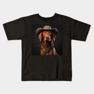 Cowboy Dog - Vizsla Kids T-Shirt